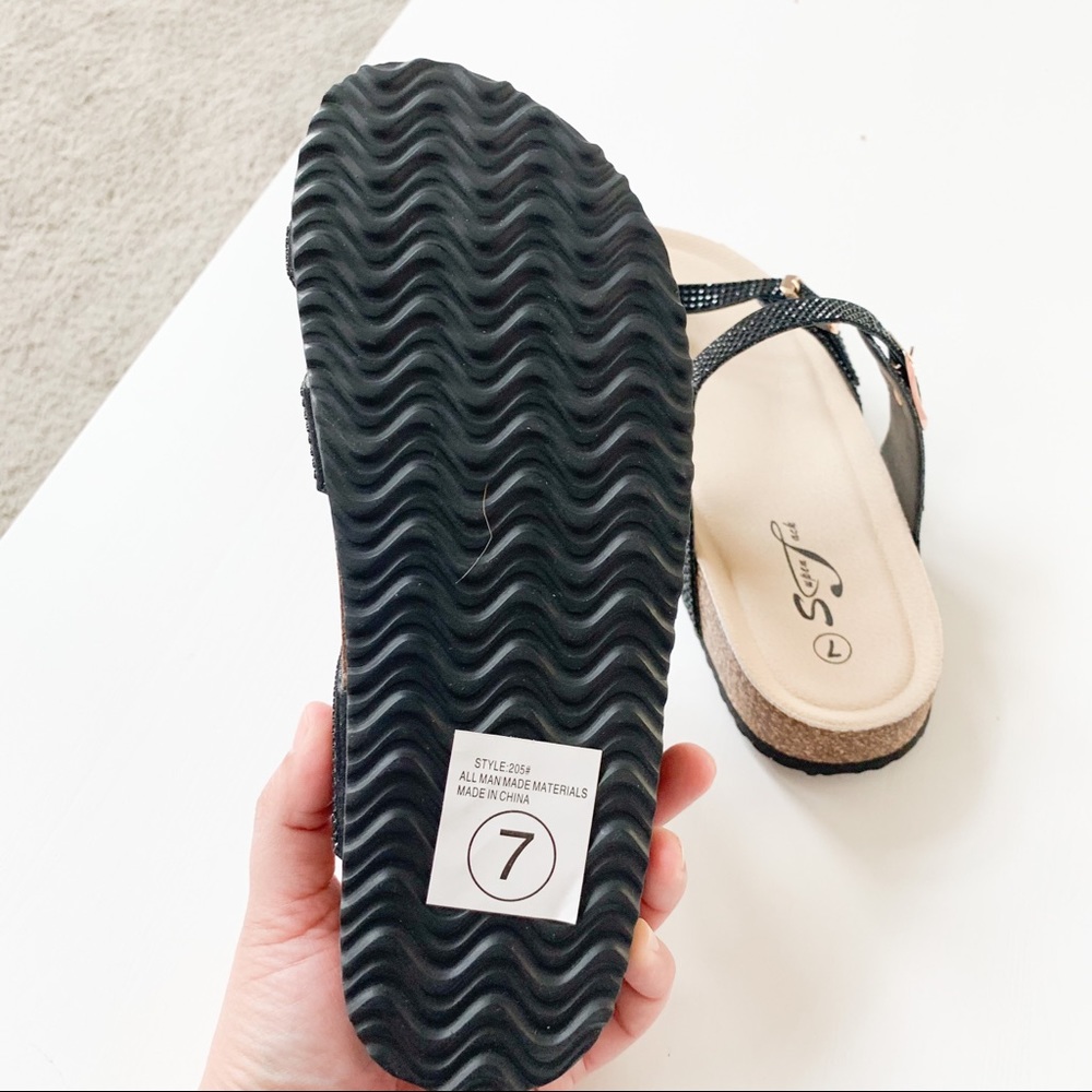 SuperJack Black Slide Sandals #205 - Picture 6 of 8